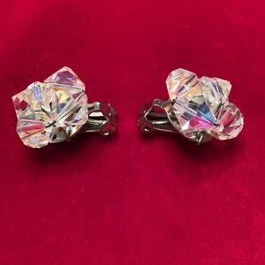 Vintage Crystal Clip on Earrings